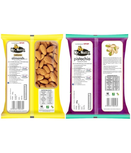 Mr.Nuttz Premium Dry Fruits Combo Pack 500g (Almonds 250g, Pistachios Nut 250g)