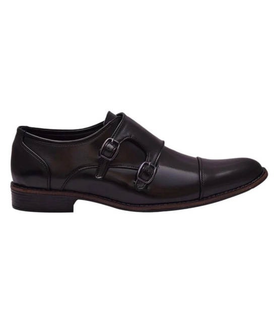 Sir Corbett Monk Strap Artificial Leather Black Formal Shoes - 9