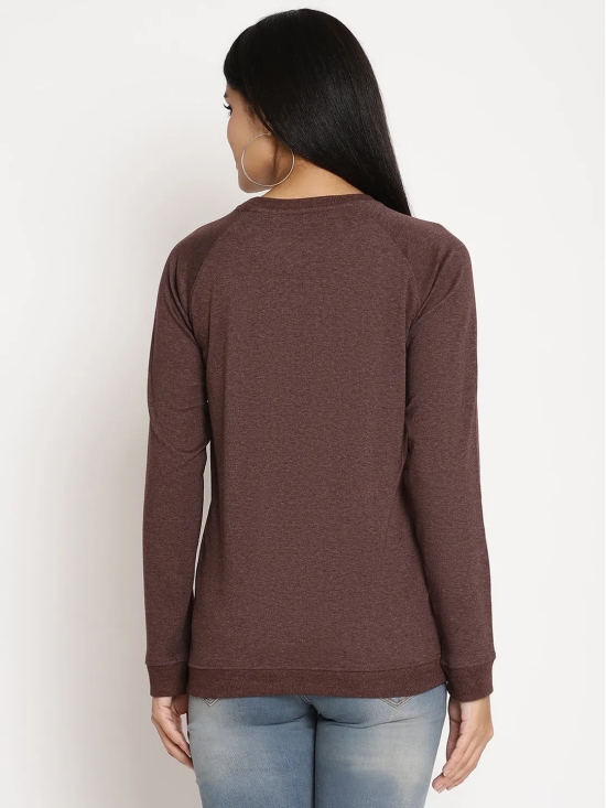 Women Explorer Burgundy Solid Sweatshirt-L