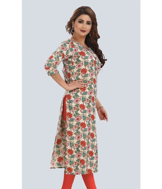 Meher Impex Cotton Printed Straight Womens Kurti - Multicoloured ( Pack of 1 ) - None