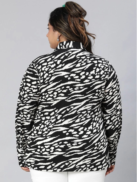 Oxolloxo Plus Size Relaxed Animal Printed Casual Shirt