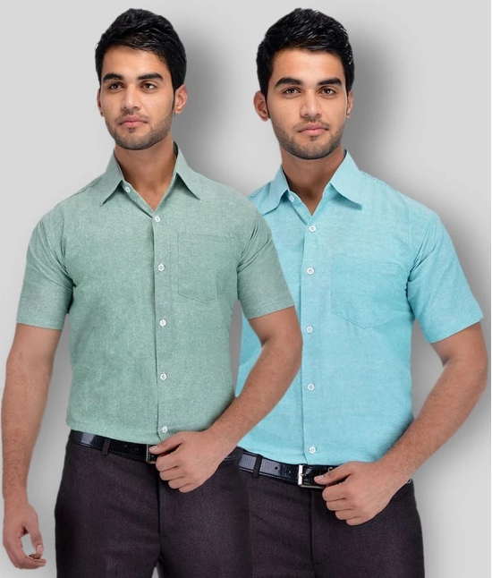 DESHBANDHU DBK - Multicolor Cotton Regular Fit Mens Formal Shirt (Pack of 2) - None