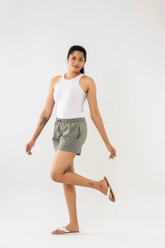 Cement Grey Women Shorts-M