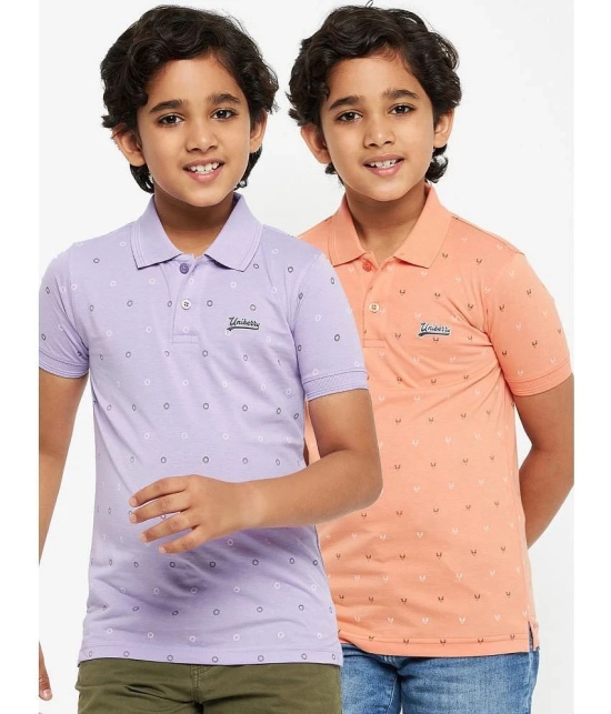 UNIBERRY - Lavender Cotton Blend Boys Polo T-Shirt ( Pack of 2 ) - None