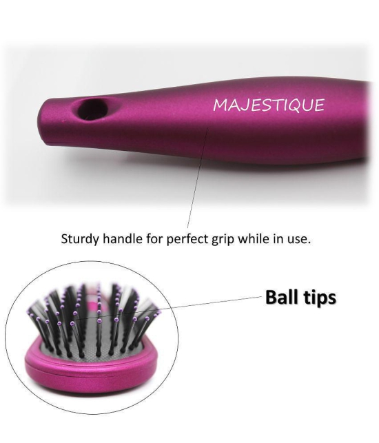 Majestique Purple Detangler Brush Ultrasoft Tipped Nylon, Glides Through Tangles