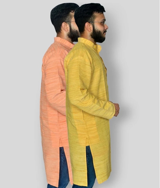 DESHBANDHU DBK - Multicolor Cotton Mens Regular Kurta ( Pack of 2 ) - None