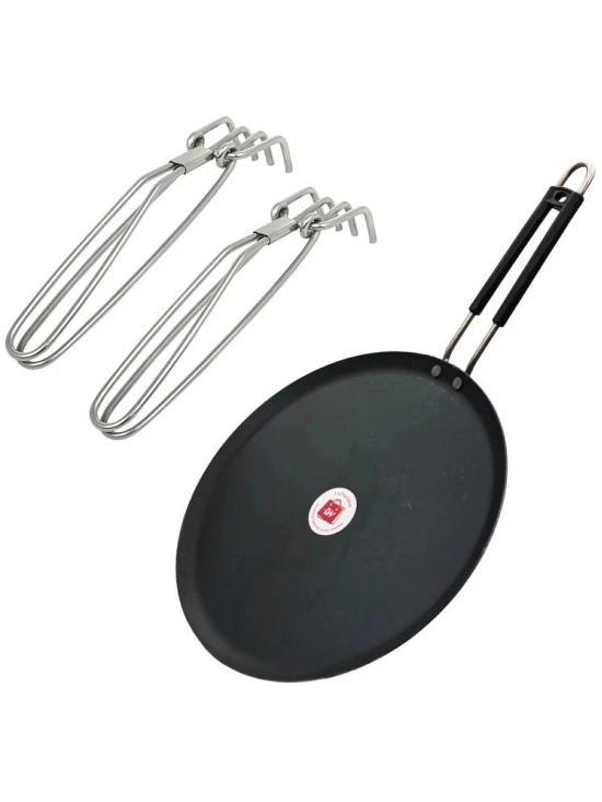 LAZYWINDOW Iron Dosa Tawa ( Pack of 2 ) - Black