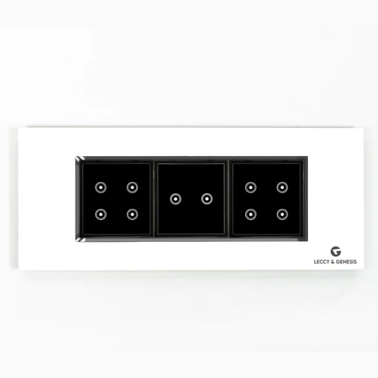 L&G 6 Modular Smart Switch Panel, Wifi Touch Switch Board | German Technology meets Indian Standards (Size: 6M- 220 x 90 x 45 mm)-Bronze / Glass