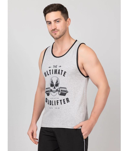 Looks United Grey Men Gym Vest Cotton Mens Vest ( Pack of 1 ) - None