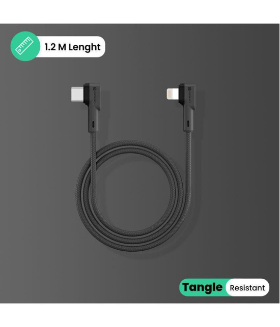 Portronics Konnect L Type-C to 8 Pin Cable:Type-C to 8 Pin USB PD Cable ,Grey (POR 1438) - Grey