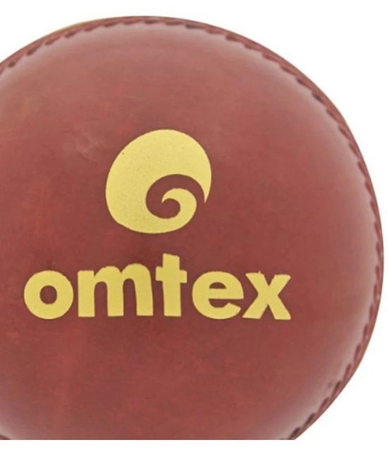 Omtex Red Rubber Cricket Ball ( Pack of 3 ) - M(Youth)