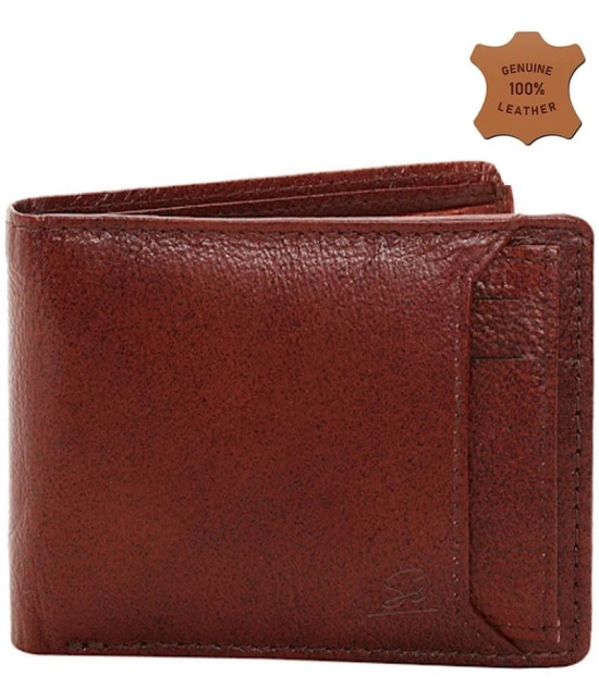 Style Smith 100% Leather Brown Bi-Fold Wallet For Men - Brown