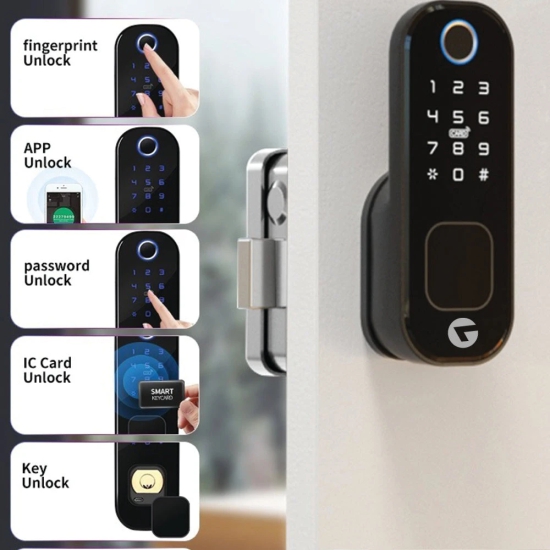 L&G Handless Smart Glass door lock and video doorbell Security Combo | Smart Technology With German Engineering