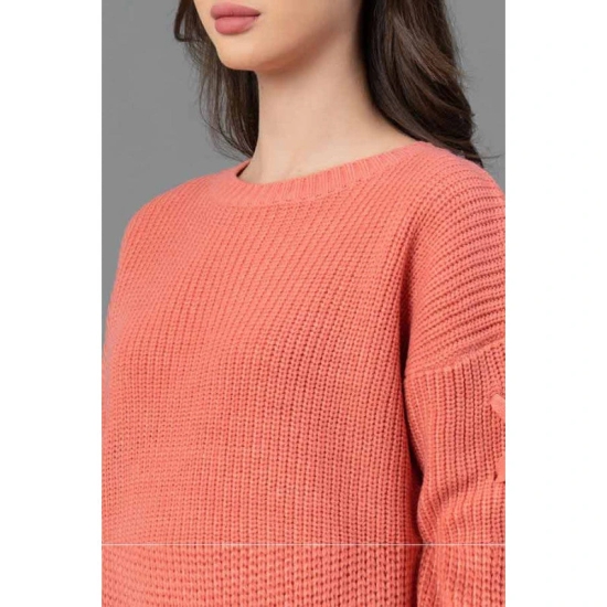 Mode By RedTape Women Deep Pink Solid Sweater