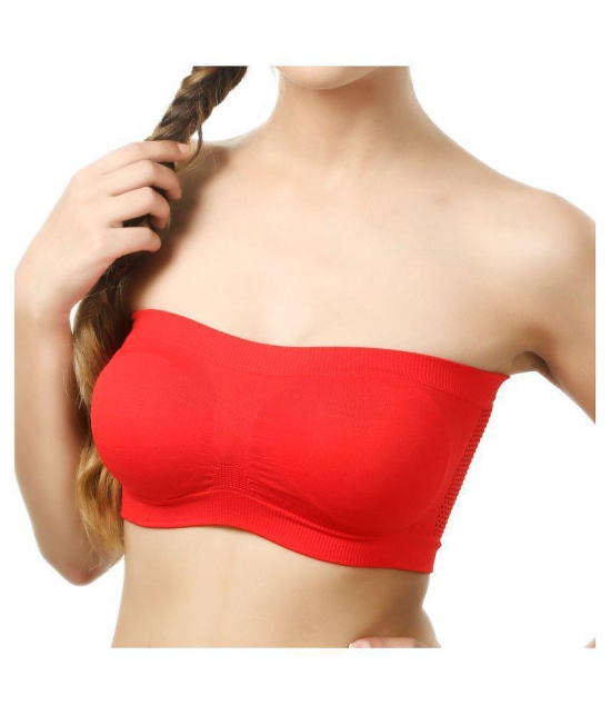 Dealseven Fashion Cotton Lycra Tube Bra - Red - None