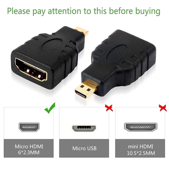 Lapster Quality Assured Micro HDMI to HDMI Adapter - 1 Piece