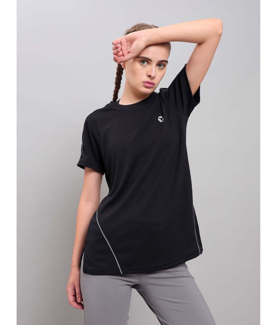 Technosport Black Polyester Tees - Single - None