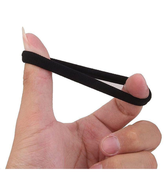 ASG Daily Use Pack of 12 Black Thin Elastic Hair Ties Rubber Band with Metal (6.5 CM) Tic Tac Hair Clip/Hair Pins Hair Accessories Combo 24 Pcs - Black