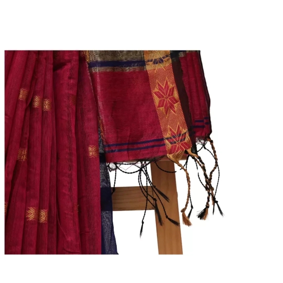 Tisser Maheshwari Cotton Silk saree with blouse piece