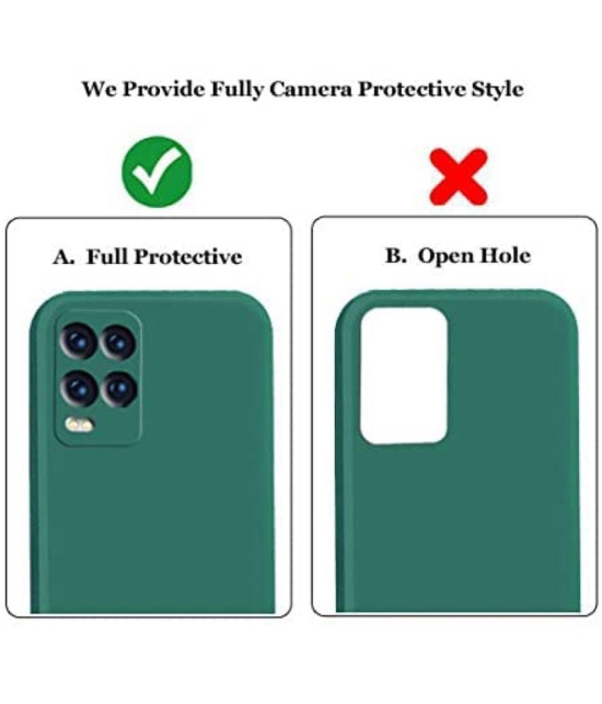 Case Vault Covers - Green Silicon Plain Cases Compatible For Realme 8 ( Pack of 1 ) - Green