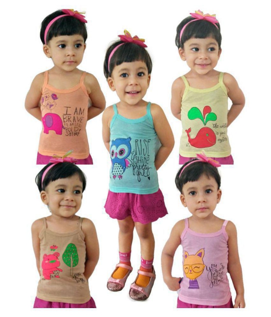 HAP Kids Colored Camisole \Pack Of Five - None