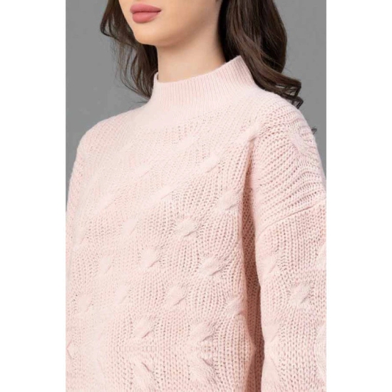 Mode By RedTape Women Peach Texture Design Sweater