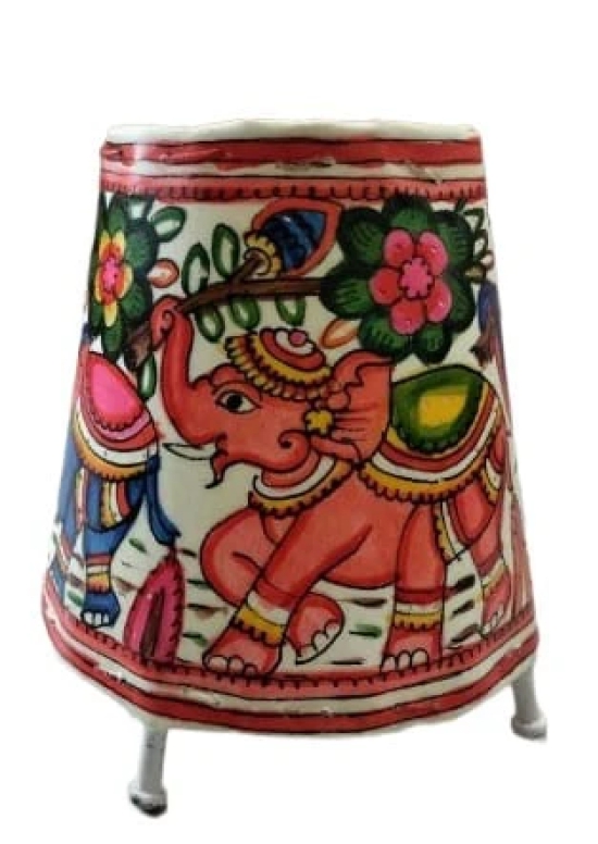 Hand painted elephant design paper lamp shade