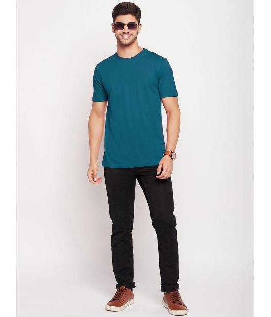 UNIBERRY Cotton Blend Regular Fit Solid Half Sleeves Mens T-Shirt - Teal ( Pack of 1 ) - None