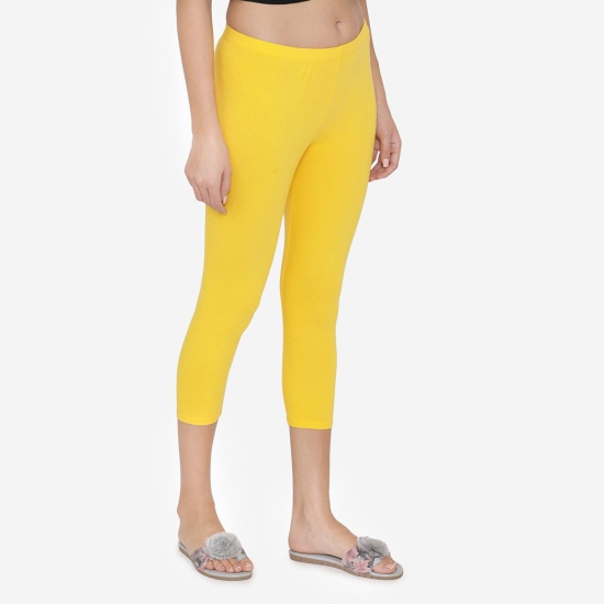 Women's Comfy Classy Capri Leggings - Sun Flower