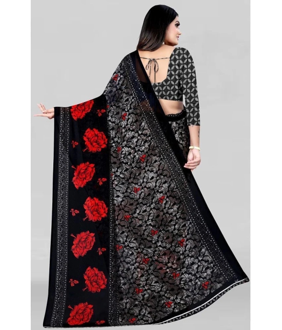 LEELAVATI - Black Georgette Saree With Blouse Piece ( Pack of 1 ) - Black