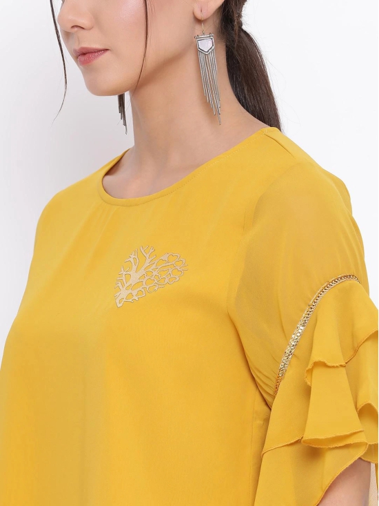 ALL WAYS YOU Women Top Polyester fabric  Yellow XS