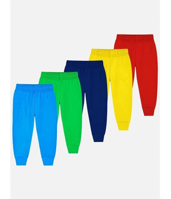 Trampoline Multi Color Cotton Blend Trackpant For Unisex ( Pack of 5 ) - None