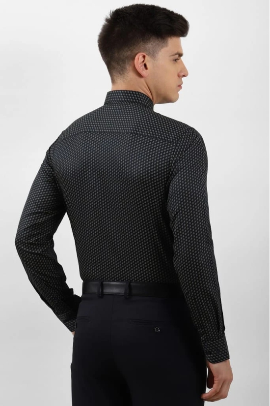 Men Black Slim Fit Formal Full Sleeves Formal Shirt