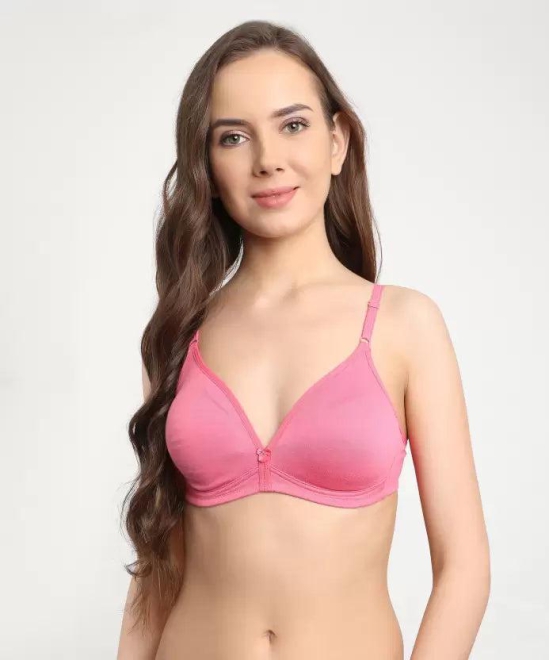 Macrowoman W-Series Women Young & Contemporary Non Padded & Seamless Plunge Neck Bra- MW 1104-36C / Cyber Pink
