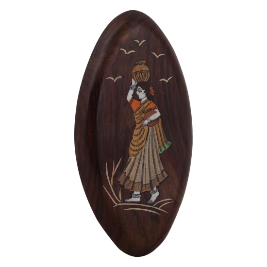 Rosewood Oval Pot Lady Panel