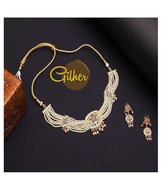 gilher Copper Golden Contemporary/Fashion Necklaces Set Choker - Golden