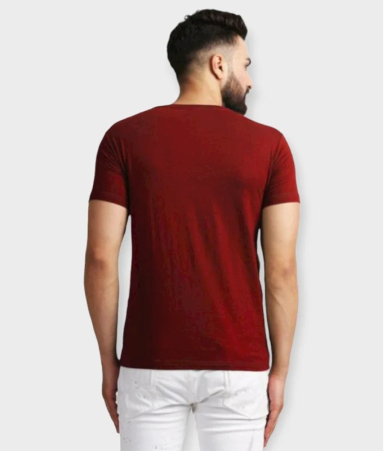 Leotude - Maroon Cotton Blend Regular Fit Mens T-Shirt ( Pack of 1 ) - None