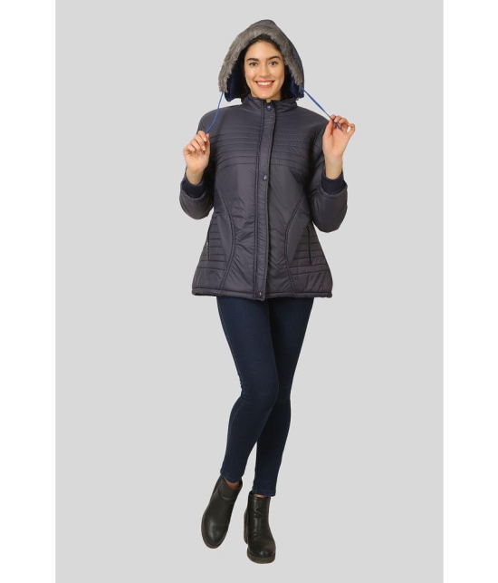 NUEVOSDAMAS - Polyester Blend Blue Hooded Jackets - None