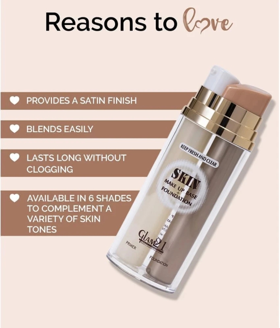 Glam21 Primer + Foundation For All Skin Oil Free Formula Long Lasting Satin Finish 60ml RoseIvory-04