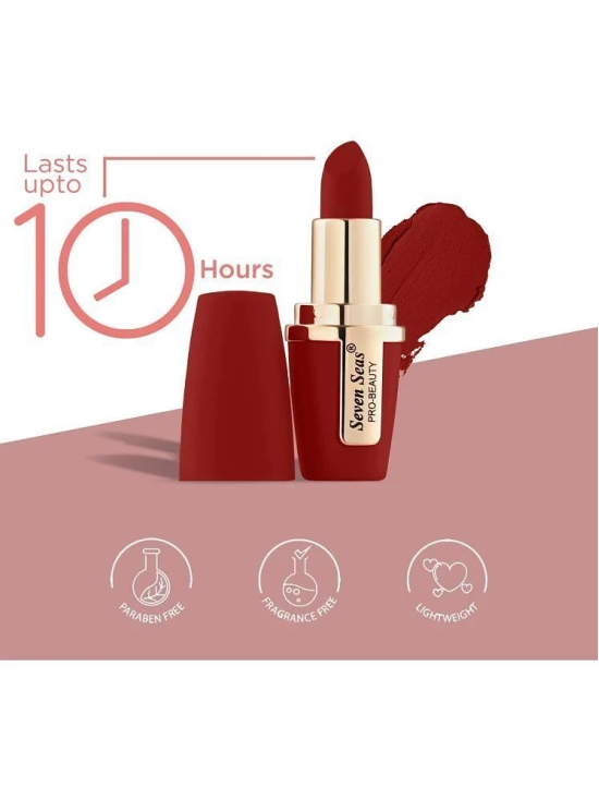 Seven Seas Intense Matte Color| Smooth Texture|Lip Comfort Velvet Matte Lipstick(Scarlet)