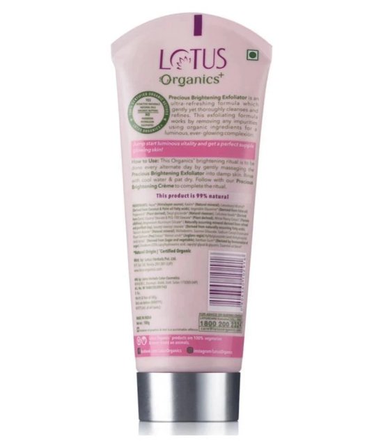 Lotus Organics+ Precious Brightening Face Exfoliator Scrub 100g