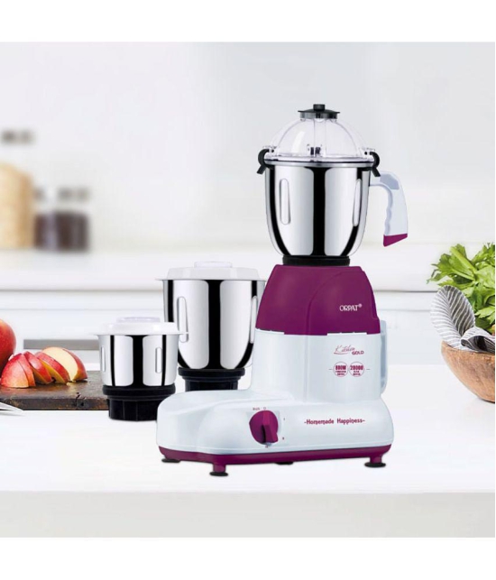 Orpat Orpat Mixer Grinder 800 Watt 3 Jar Juicer Mixer Grinder