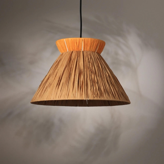 Ombre Pendant Lamp - Raffia Hanging Light, Handmade Pendant Light, Modern Decorative Lighting-Three Tier