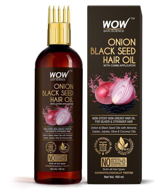 WOW Skin Science Onion Black Seed Hair Oil with Comb - 100mL