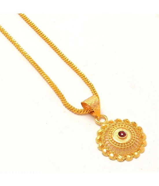 Jewar Mandi New Design Gold Plated Locket/Pendant with Chain Daily use for Men, Women & Girls, Boys - Golden