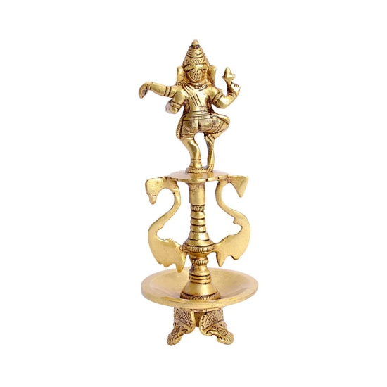 Brass Diya Dancing Ganesh, Diya Lamp, Brass Religious Decor, Handcrafted Brass Diya, Indian Festival Decor, Brass Pooja Diya, Indian Handmade Diya