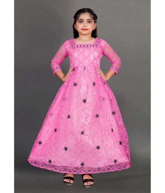 Apnisha - Pink Net Girls Gown ( Pack of 1 ) - None