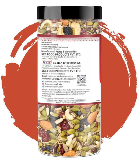 YUM YUM Premium Mixed Dry Fruits & Berries Healthy Dried Nutmix, 500g (Pack Of 2-250g Each)