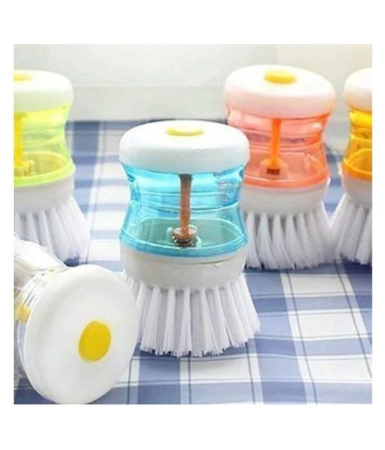 Liquid Soap Dispensing Cleaning Brush pack of 3 - Multicolor