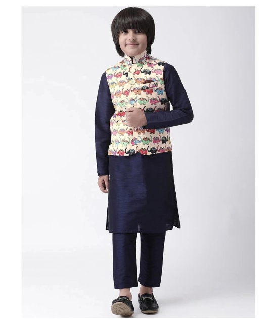 3Pc Kurta Pyjama and Waistcoat - None